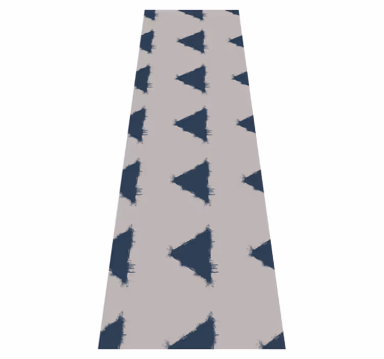 Nordic vinyl carpet with blue japandi triangle pattern - TenStickers