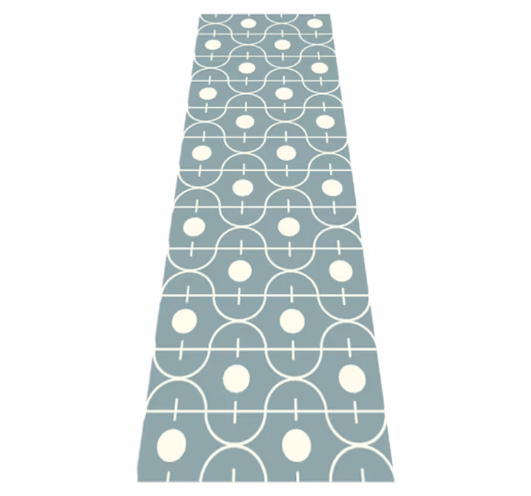 Nordic vinyl carpet in blue japandi geometric design - TenStickers