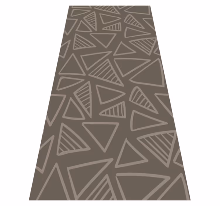 Nordic vinyl carpet with brown triangle stripes - TenStickers
