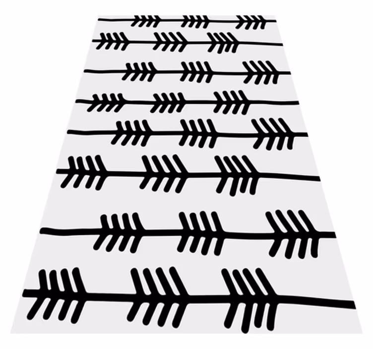 Nordic vinyl carpet with black abstract arrows - TenStickers
