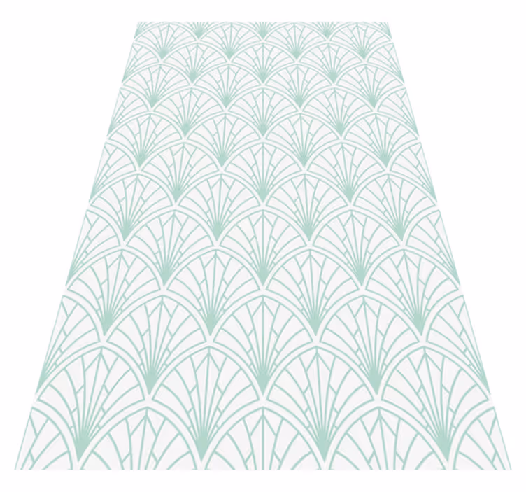Nordic vinyl carpet light aquamarine leaves white - TenStickers