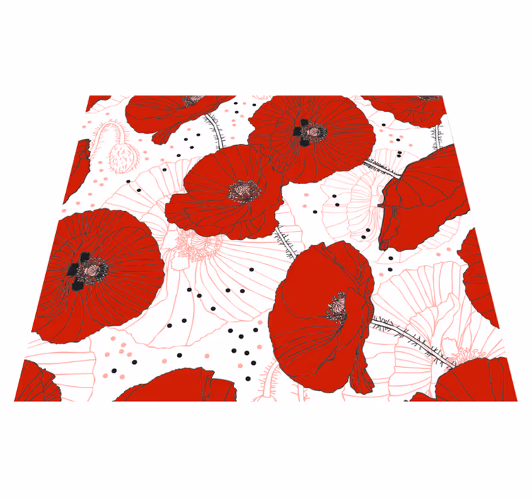 Nature vinyl carpet with floral pattern wallpaper - TenStickers