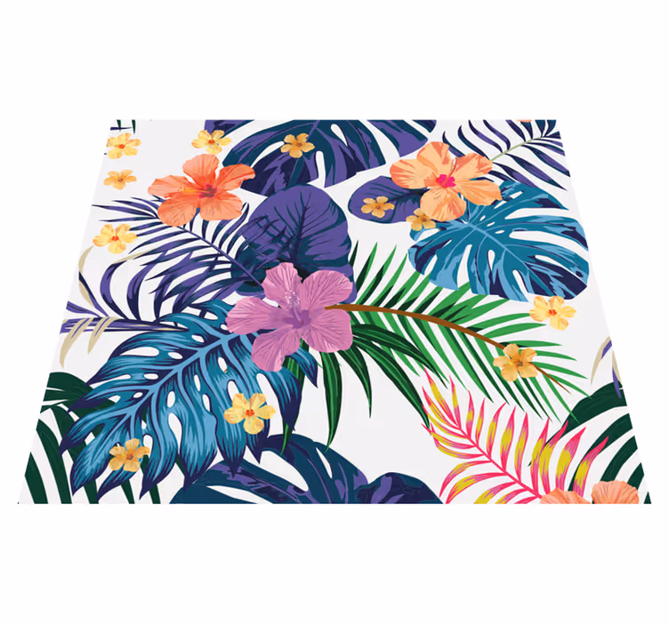 Nature vinyl carpet with hawaiian floral design - TenStickers