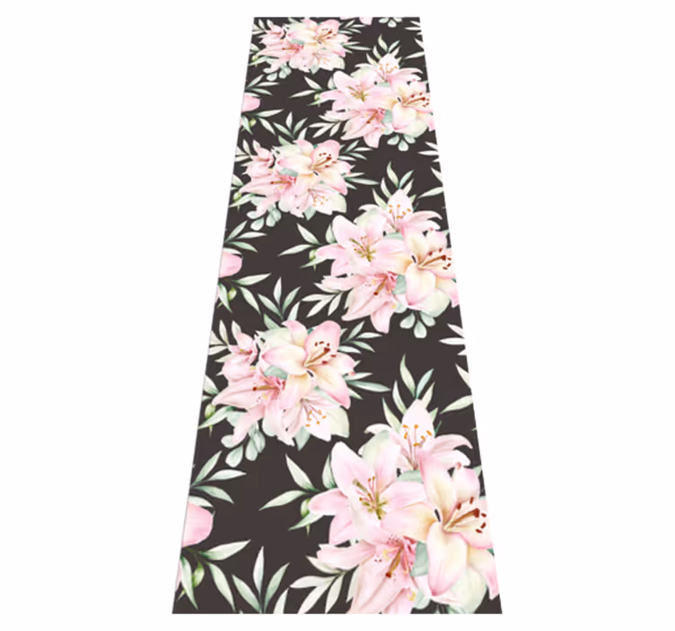 Nature vinyl carpet watercolor lilies design - TenStickers
