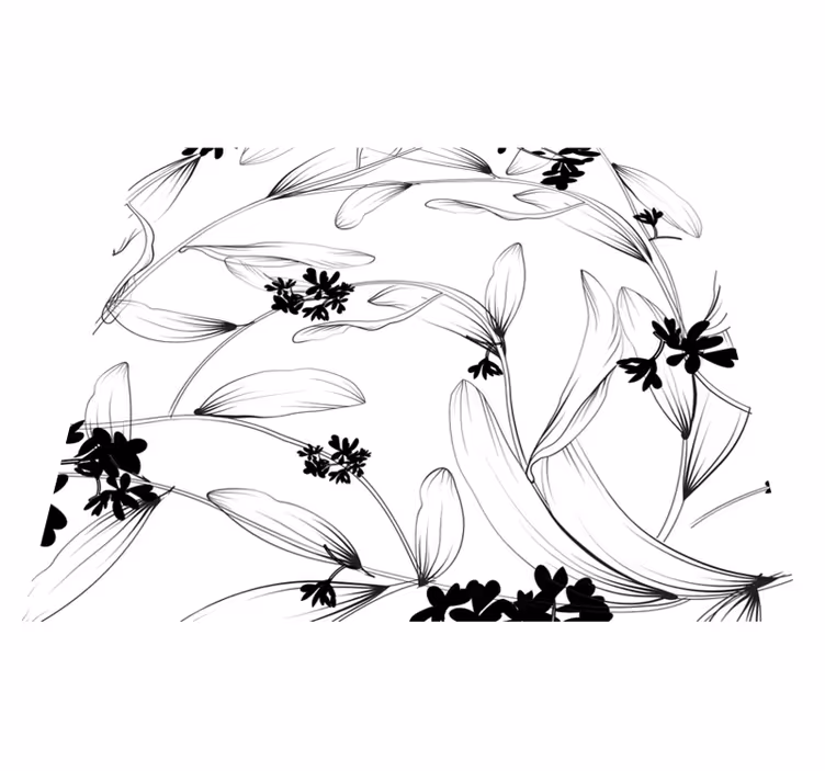 Nature vinyl carpet lilies avant-garde design - TenStickers