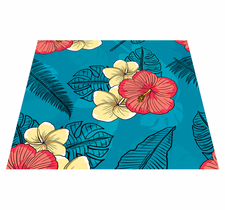 Nature vinyl carpet with hawaiian blooms - TenStickers