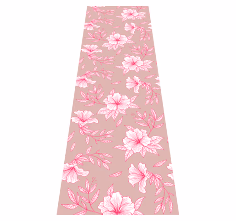 Nature vinyl carpet neon pink lotus - TenStickers