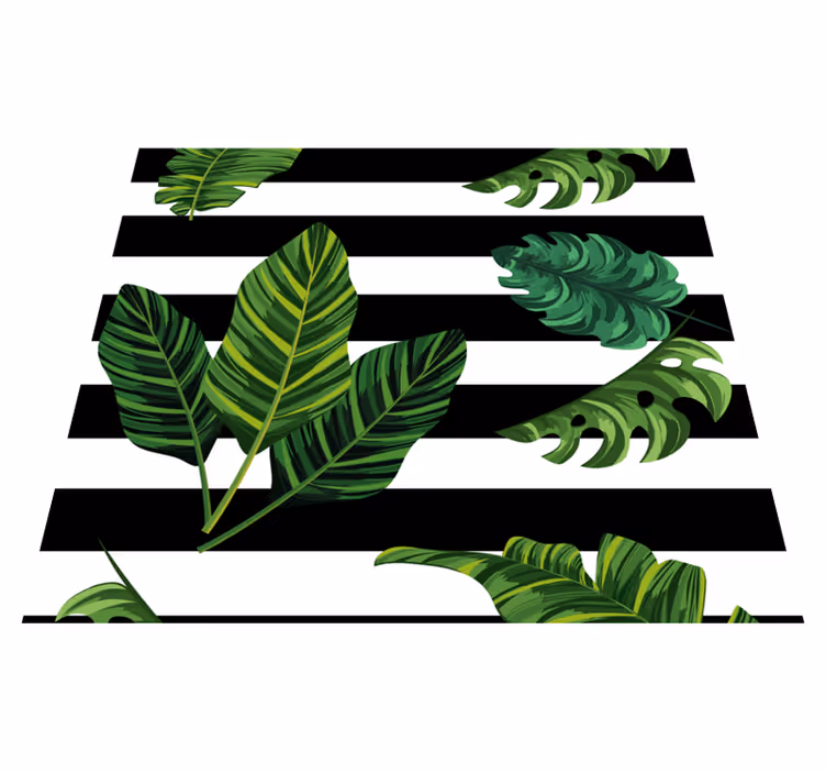 Nature vinyl carpet with tropical leaves and shapes - TenStickers