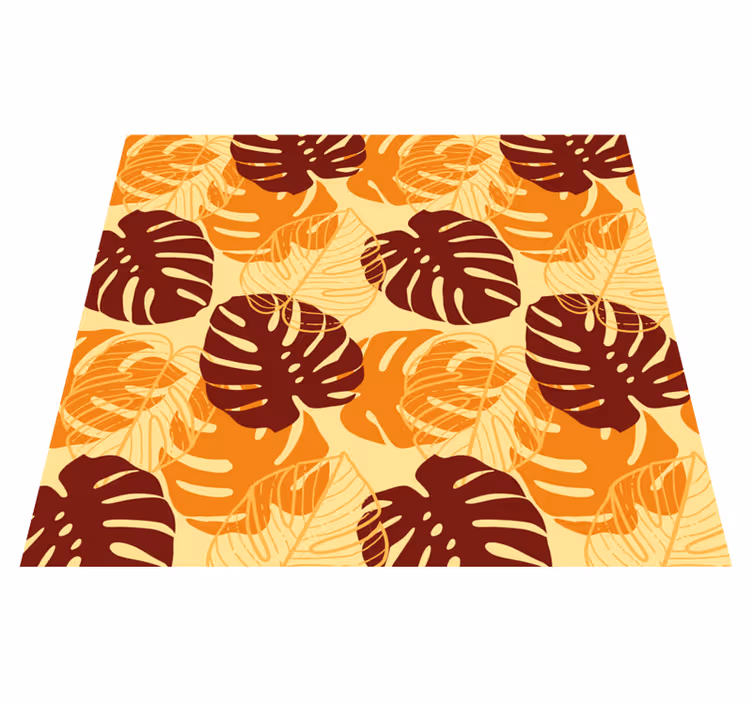 Nature vinyl carpet dark red and yellow monstera - TenStickers