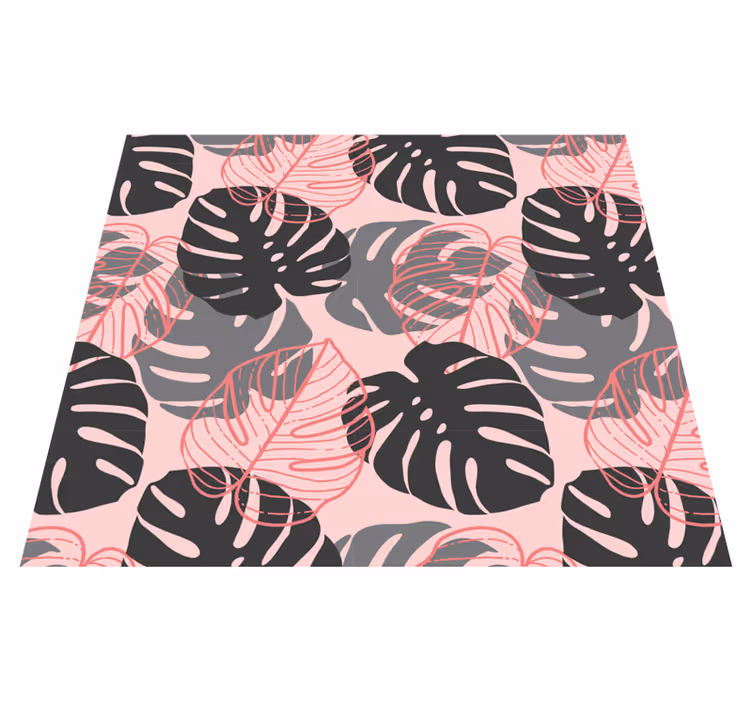 Nature vinyl carpet in pink and grey monstrosa - TenStickers