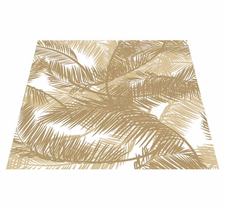 Tropical palm tree golden exotic nature vinyl carpet - TenStickers