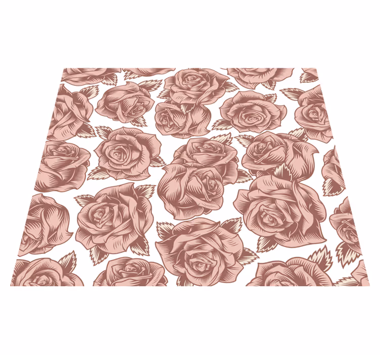 Retro roses nature vinyl carpet - TenStickers