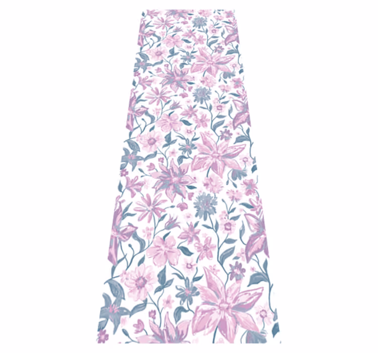 Nature vinyl carpet pink and grey roses design - TenStickers