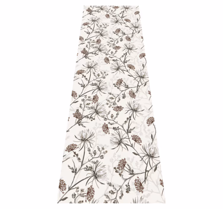 Nature vinyl carpet with vintage beige flowers - TenStickers