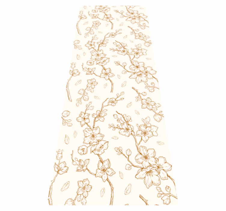 Nature vinyl carpet cream flower cherry blossom - TenStickers