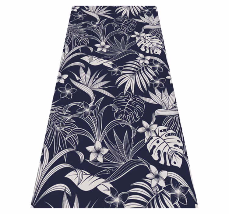 Nature vinyl carpet with dark tropical foliage - TenStickers