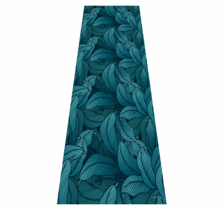 Nature vinyl carpet with wild dark green leaves - TenStickers