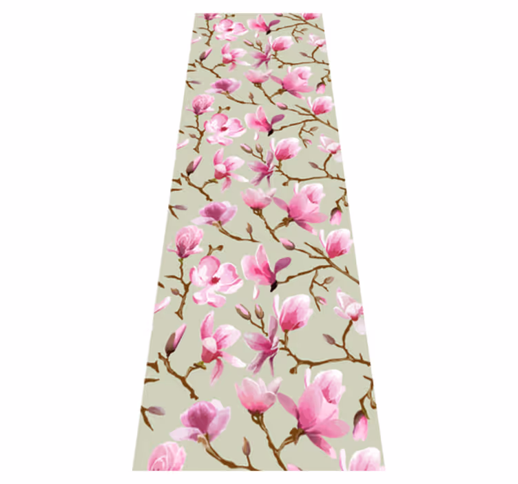 Nature vinyl carpet beautiful purple magnolia tree - TenStickers