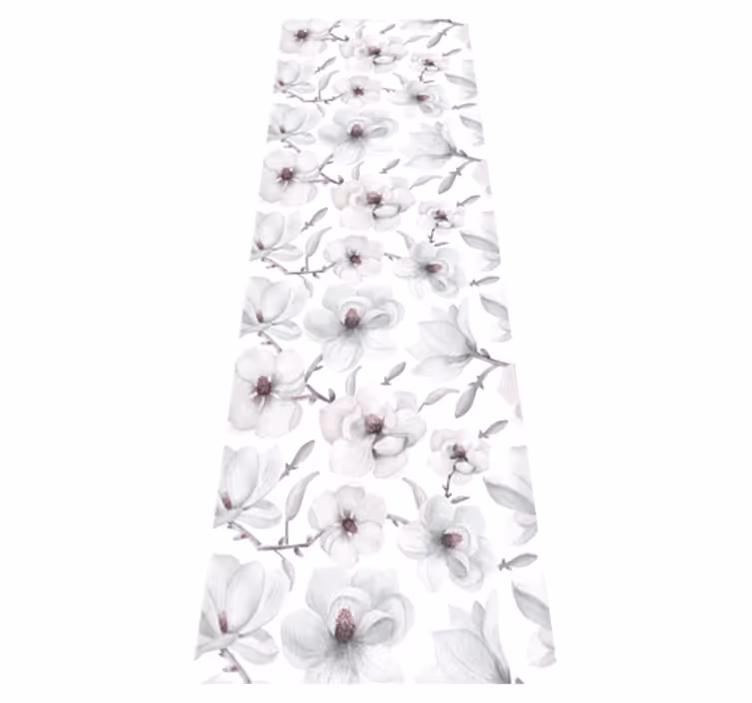 Nature vinyl carpet with elegant magnolia branch - TenStickers