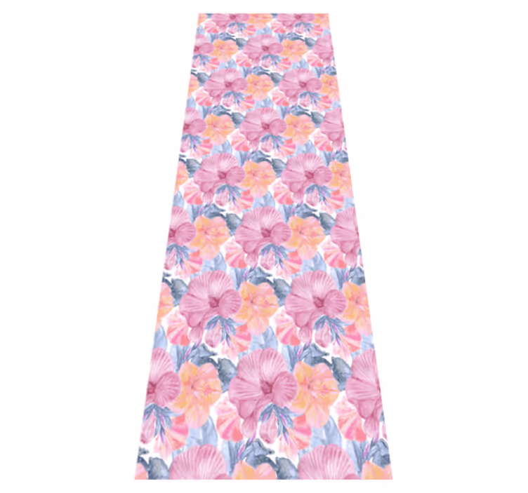 Nature vinyl carpet watercolor mallow - TenStickers