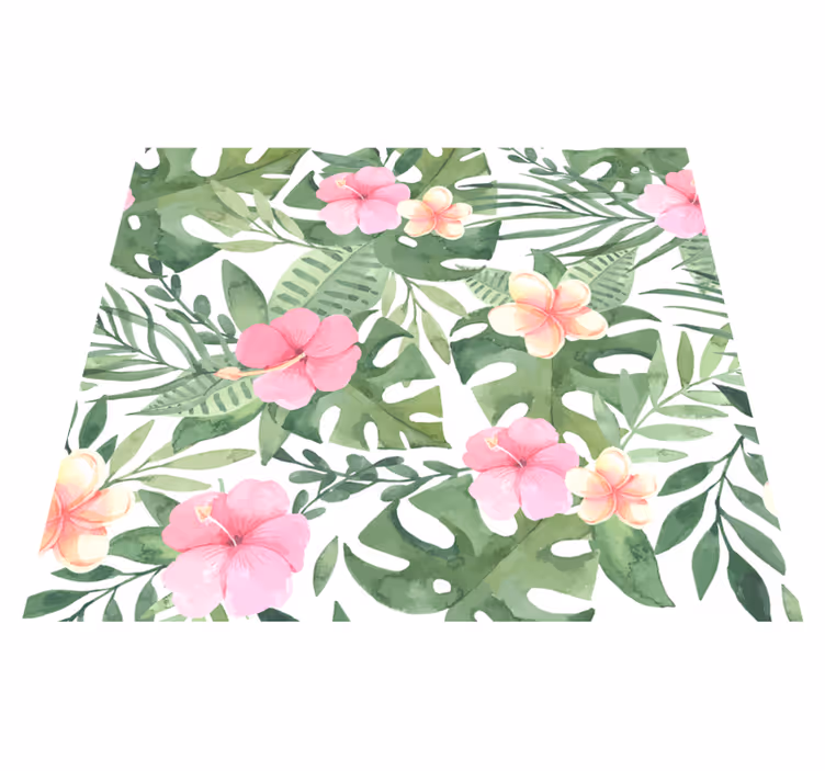 Nature vinyl carpet floral tropical design - TenStickers