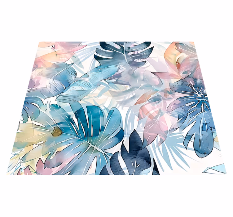 Nature vinyl carpet large leaf design - TenStickers