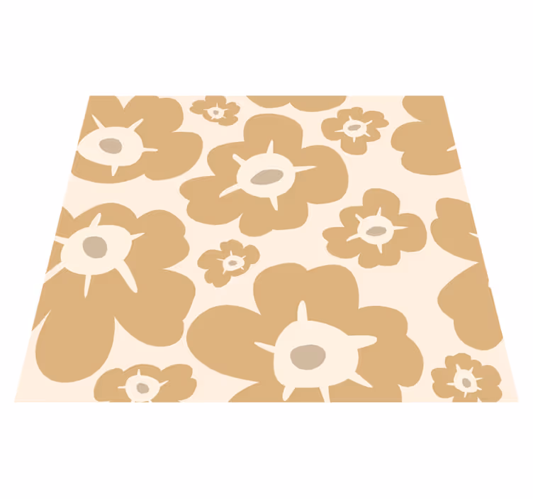Nature vinyl carpet beige poppies - TenStickers