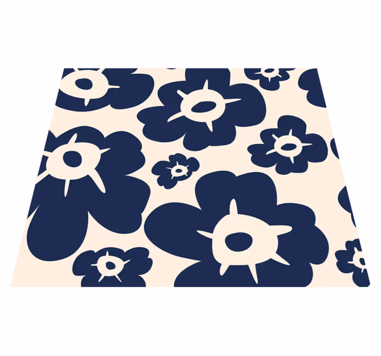 Nature vinyl carpet dark blue poppy - TenStickers