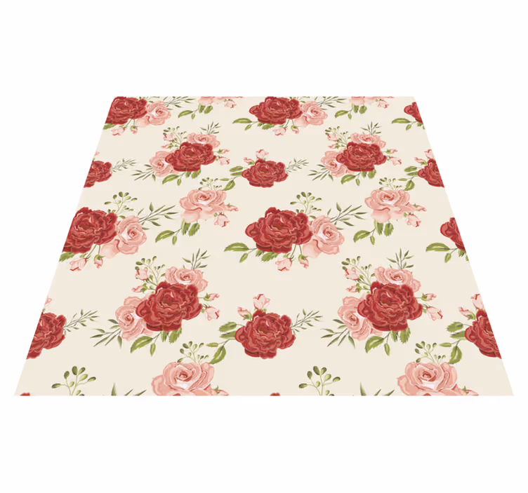 Nature vinyl carpet with elegant roses - TenStickers