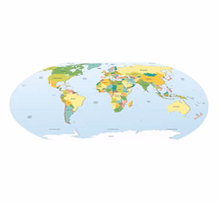 World map vinyl carpet political world map vinyl - TenStickers
