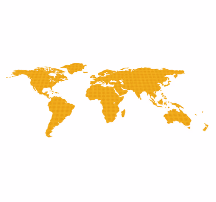 World map vinyl carpet yellow polka dots - TenStickers