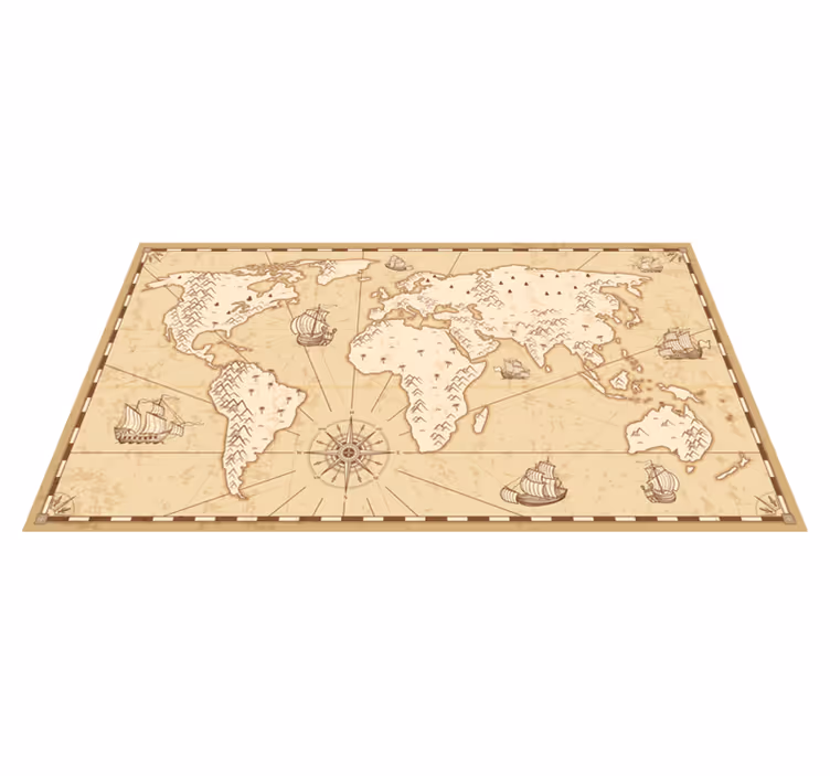 World map vinyl carpet vintage world map - TenStickers