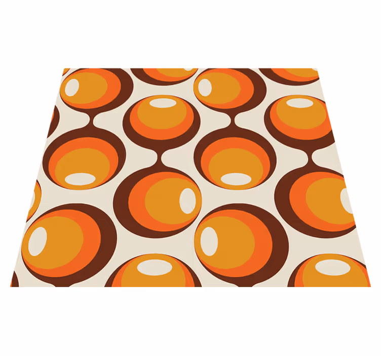 Vintage vinyl carpet in semi-oblong 70's design - TenStickers