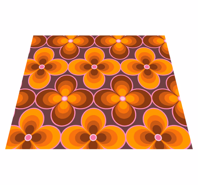 Vintage vinyl carpet with retro floral design - TenStickers