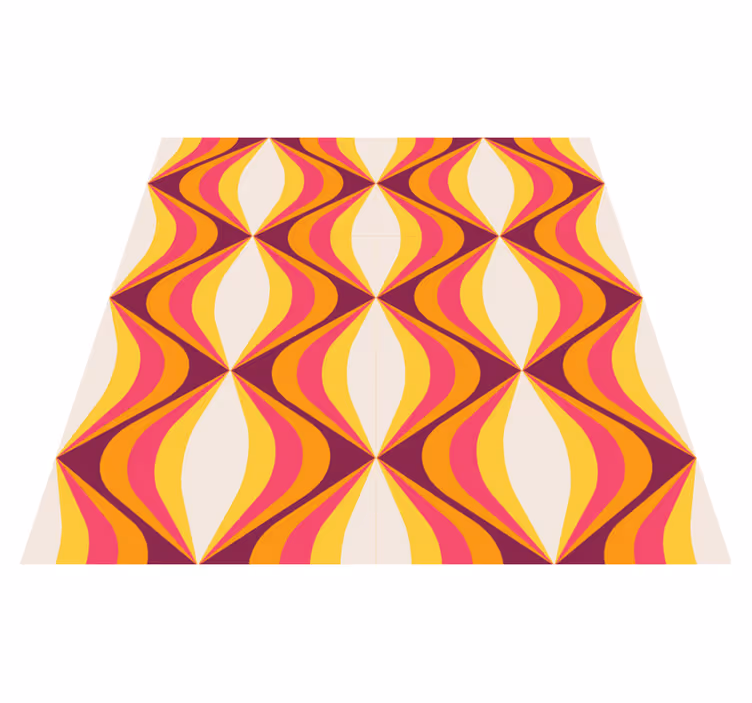 Vintage vinyl carpet retro orange wave - TenStickers