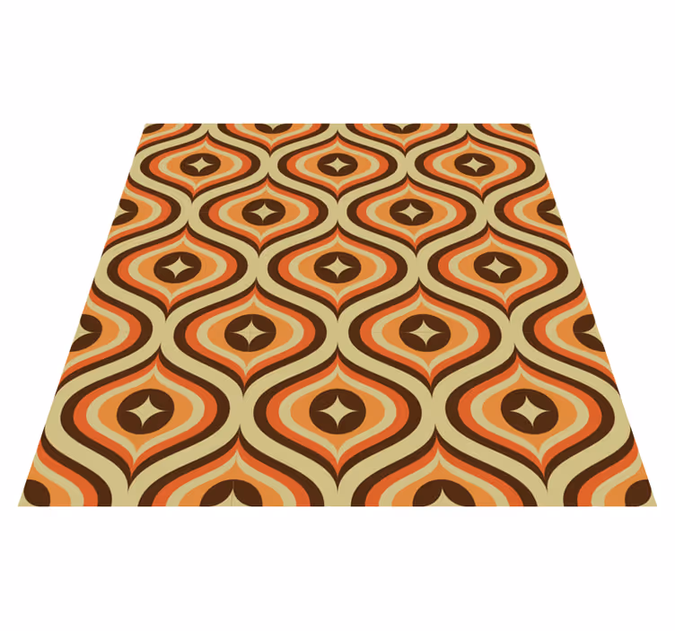 Vintage vinyl carpet in retro orange and brown - TenStickers