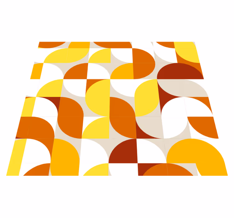 Vintage vinyl carpet in retro orange and yellow - TenStickers