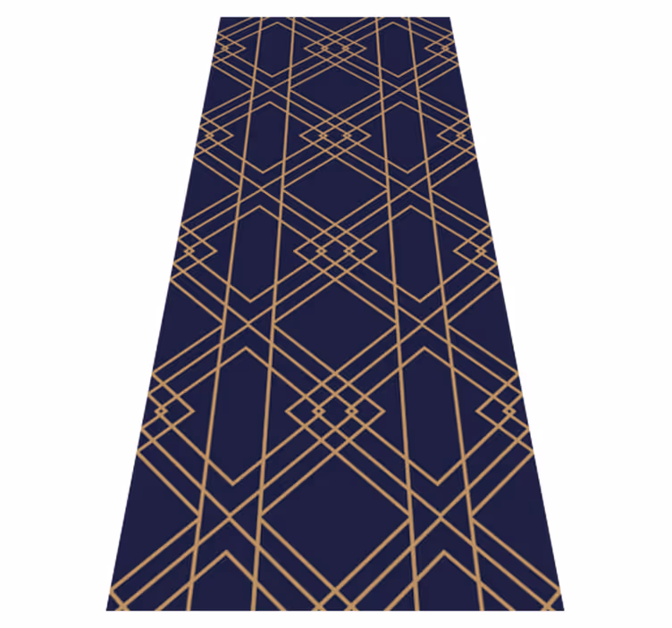 Vintage vinyl carpet with golden interlaced squares - TenStickers