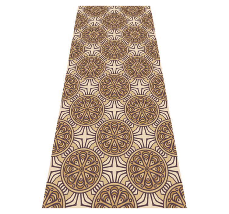 Vintage vinyl carpet in damask circle design - TenStickers
