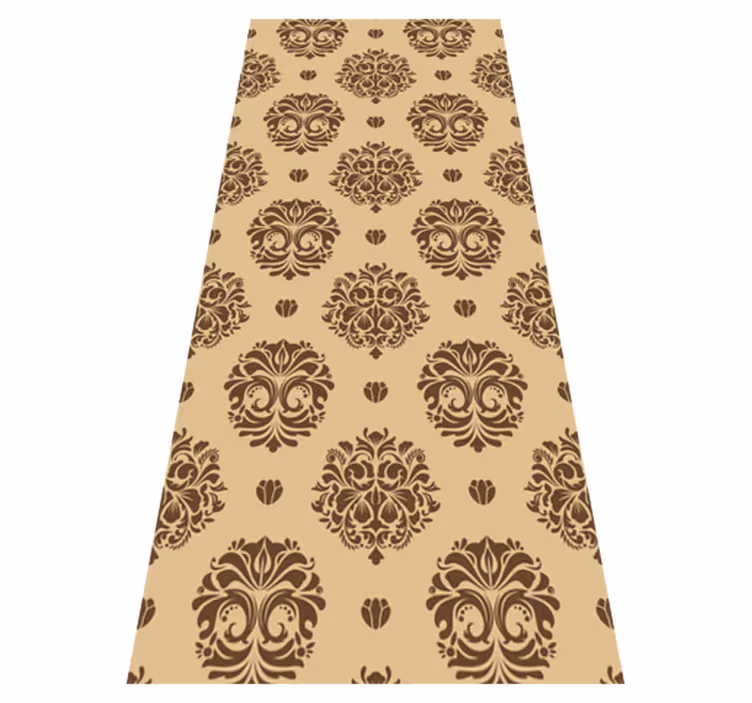 Vintage vinyl carpet in beige damask design - TenStickers
