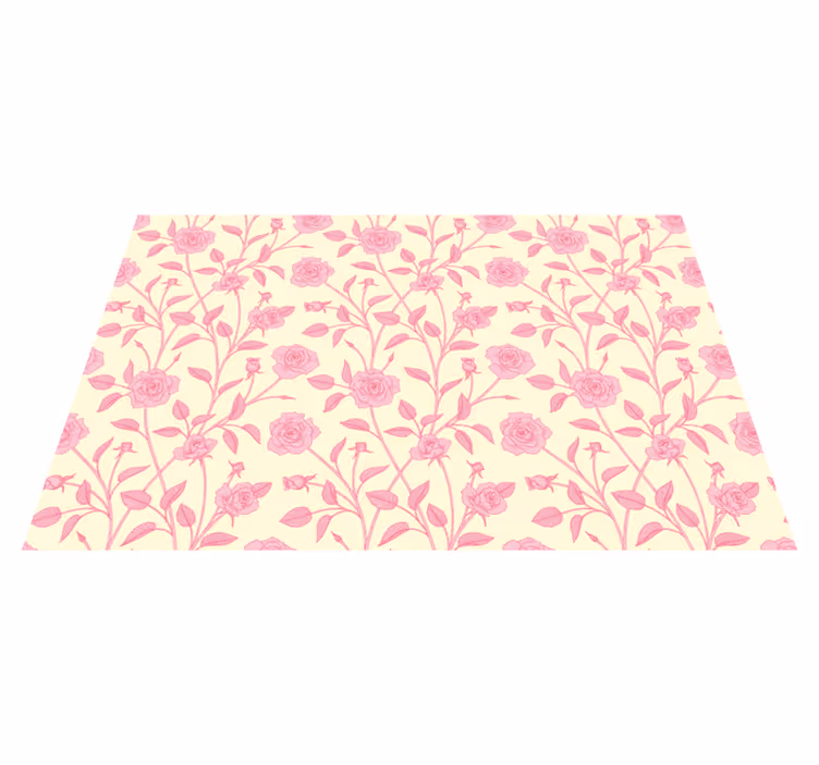 Vintage vinyl carpet with small roses on pink - TenStickers