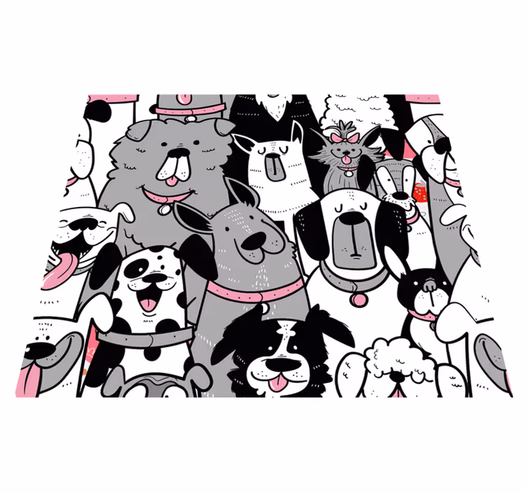 Animal vinyl carpet for kids with dog outlines - TenStickers