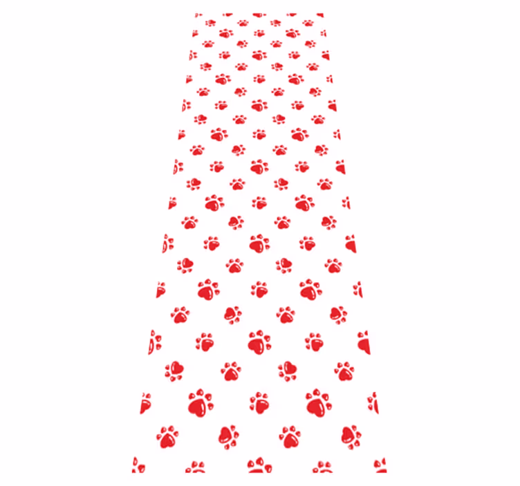 Animal vinyl carpet with cat paws and heart design - TenStickers