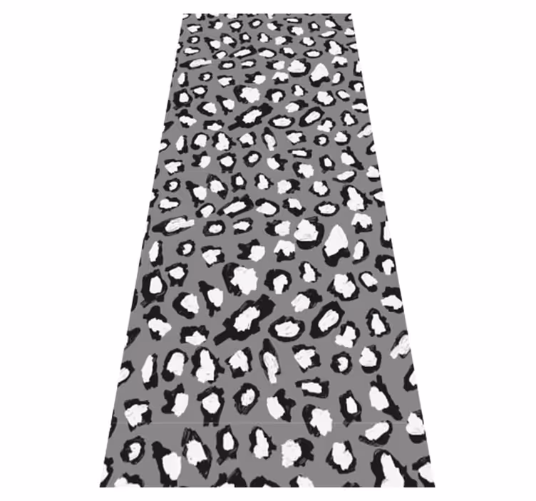 Animal vinyl carpet in gray and white leopard print - TenStickers