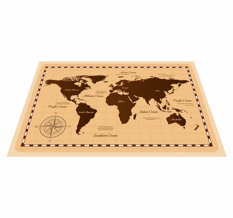 Atlas world map vinyl carpet - TenStickers