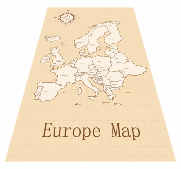 World map vinyl carpet vintage europe design - TenStickers