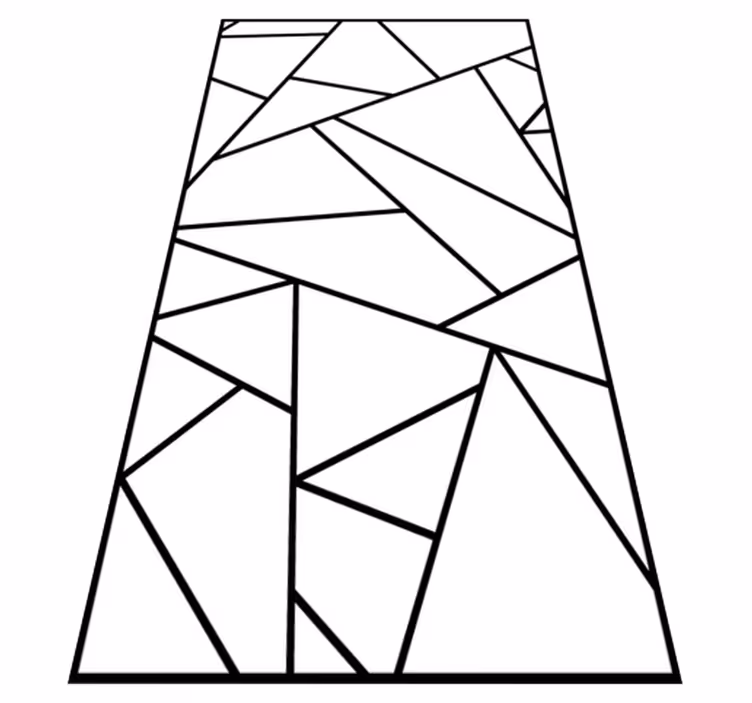 Modern vinyl carpet with black geometric lines design - TenStickers