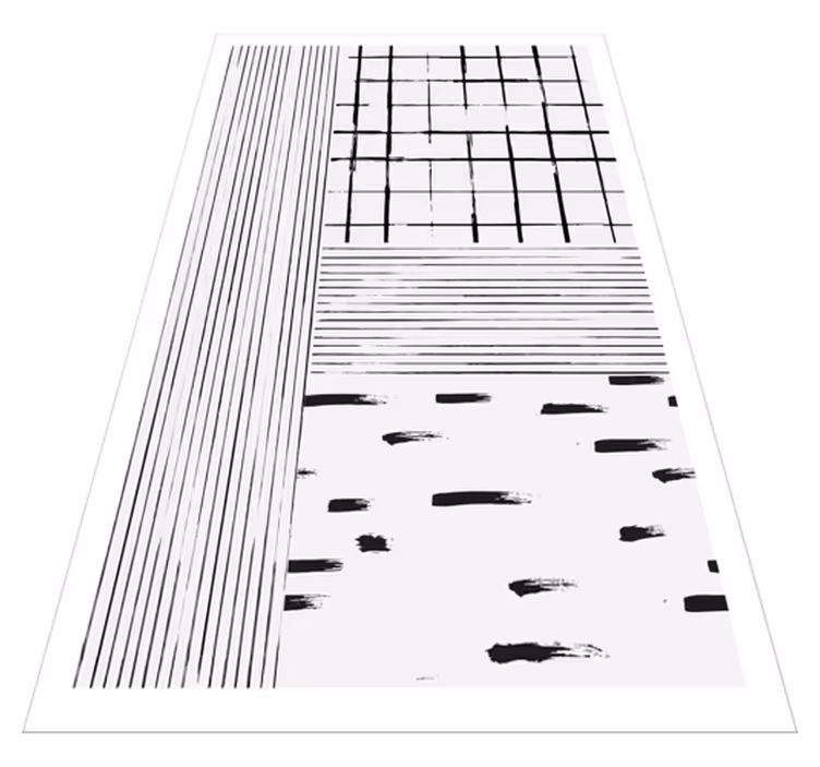 Modern vinyl carpet with black lines - TenStickers