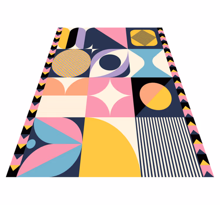 Modern vinyl carpet with geometric art design - TenStickers