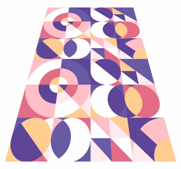Modern vinyl carpet with abstract geometric art - TenStickers